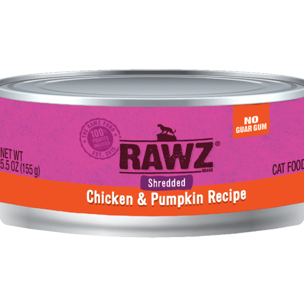 Rawz Shredded Chicken & Pumpkin Cat Food 雞肉及南瓜肉絲貓罐頭 85g X18