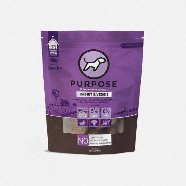 Purpose Rabbit & Veggie Freeze-Dried Raw Dog Food 凍乾生兔肉主糧全犬 14oz X4