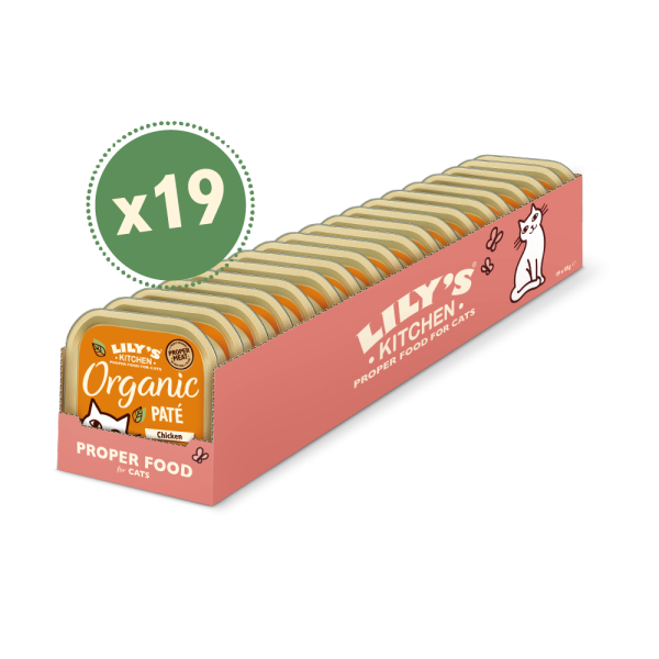 LILY'S KITCHEN Organic Chicken Paté Cat Wet Food 貓主食罐 - 有機天然雞肉常餐 (85g) x19