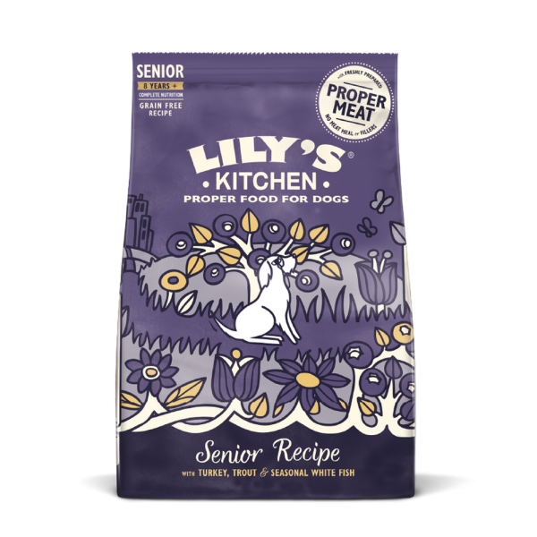 LILY’S KITCHEN Turkey & Trout Dry Food for Senior Dogs 無穀物老犬餐 7KG