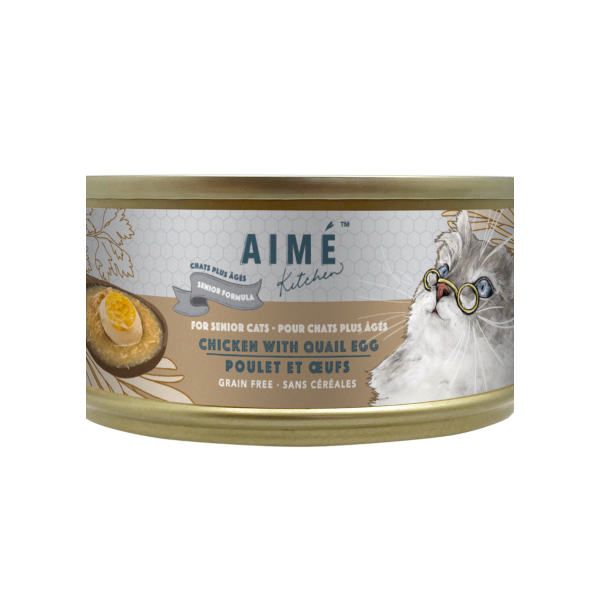 Aime Kitchen Chicken with Quail egg For Senior Cats 雞肉煮鵪鶉蛋老貓專用配方 75g X24