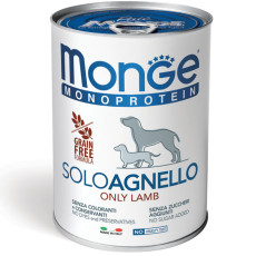 Monge Grain Free Only Lamb Dog Can Food 無穀物100% 單一蛋白羊肉狗罐頭 400g