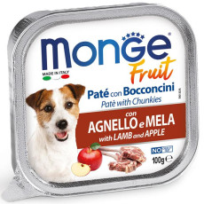 Monge Paté and Chunkies Lamb and Apple Dog Wet Food 羊肉蘋果狗濕糧餐盒 100g