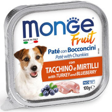 Monge Paté and Chunkies Turkey and Blueberry Dog Wet Food 火雞藍莓狗濕糧餐盒 100g