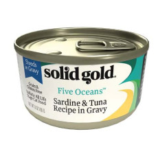 Solid Gold Five Oceans With Sardine & Tuna in Gravy Cat Wet Food 無穀物沙丁魚吞拿魚貓罐頭 3oz
