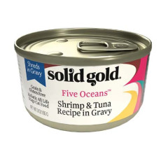 Solid Gold Five Oceans With Shrimp & Tuna in Gravy Cat Wet Food 無穀物蝦吞拿魚貓罐頭 3oz