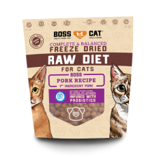 Boss Nation Brands Feline Freeze Dried Diet Pork Recipe 貓用凍乾豬肉配方 9oz X4