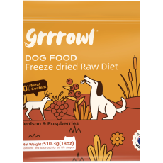 Grrrowl Freeze Dried Raw Venison & Raspberries For Dogs 犬用凍乾鹿肉及紅桑子生肉糧 170g