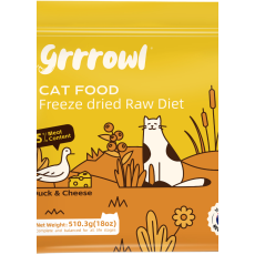 Grrrowl Freeze Dried Raw Duck & Cheese For Cats 貓用凍乾鴨肉及芝士生肉糧 510g X4