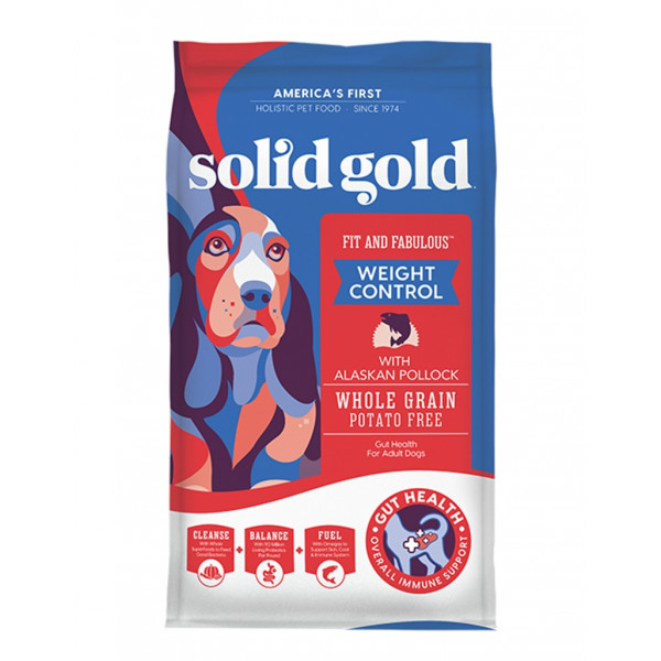Solid Gold Fit and Fabulous With Alaskan Pollock Weight Control For Dogs  (鱈魚低卡) 體重管理乾狗糧 4lbs