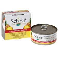 Schesir Chicken with Pineapple in Jelly for dog  Canned Food 全天然雞肉絲菠蘿及飯狗罐頭 150g