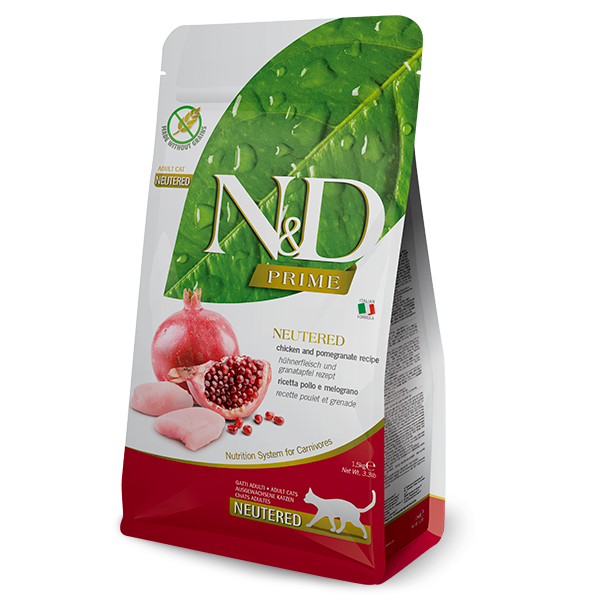 Farmina Natural & Delicious Grain Free Neutered Pomegranate and Chicken for Adult Cats  無穀物石榴+雞成貓絕育糧1.5kg