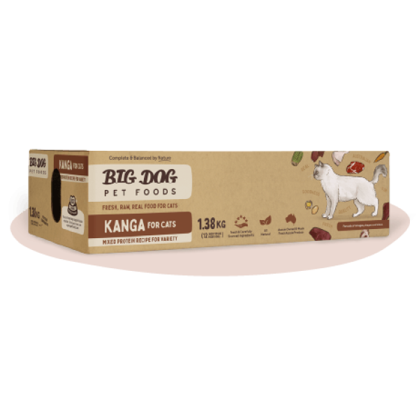 Big Dog Barf For Cat Kangaroo 大笨狗急凍袋鼠肉貓糧 12件一盒(1.38KG)