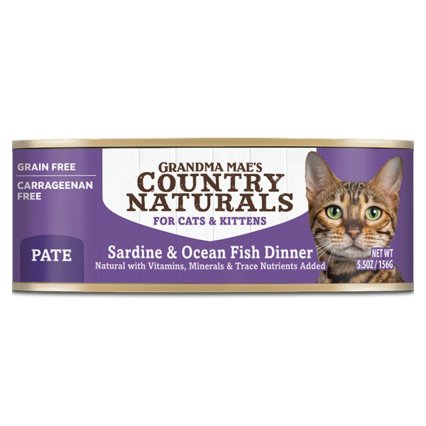 Grandma Mae's Country Naturals Grain Free Sardine & Ocean Fish Dinner for Cats & Kittens(pate) 無添卡無穀物沙甸魚深海魚醬煮配方 5.5oz X24