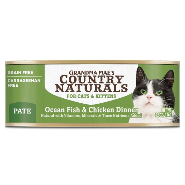 Grandma Mae's Country Naturals Grain Free Ocean Fish & Chicken Dinner for Cats & Kittens(pate) 無添卡無穀物深海魚雞肉醬煮配方 5.5oz 