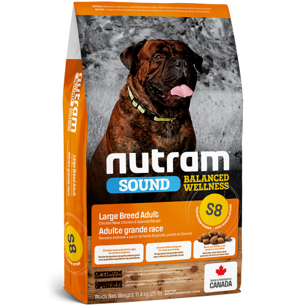 Nutram S8 Sound Balanced Wellness® Large Breed Adult Natural Dog Food大型成犬(雞肉蘋果) 11.4kg 