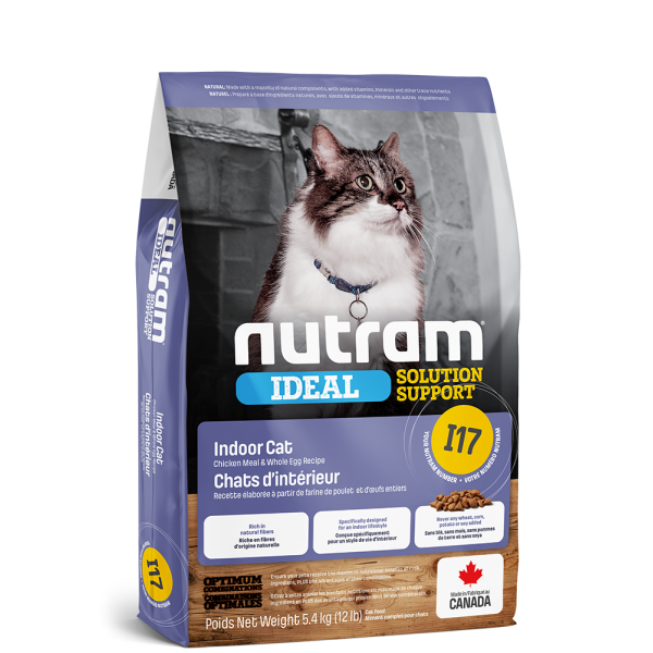 Nutram I17 Ideal Solution Support® Indoor Shedding Natural Cat Food 控制掉毛室內天然貓糧 5.4kg