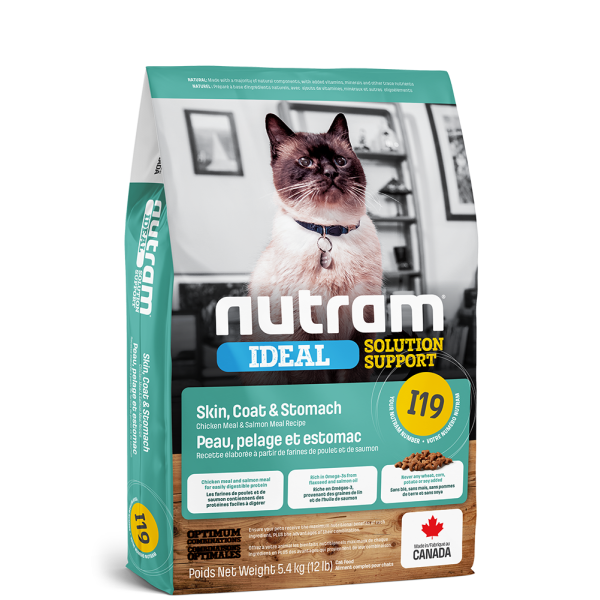 Nutram I19 Ideal Solution Support® Skin, Coat and Stomach Cat Food敏感腸胃、皮膚貓糧 2kg