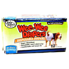 Four Paws Wee-Wee Diapers Medium (15-35 lbs) 犬用即棄尿片(中碼) (12 Pads) 