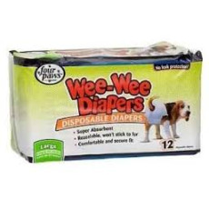 Four Paws Wee-Wee Diapers Large (35-45 lbs) 犬用即棄尿片(大碼) (12 Pads) X3