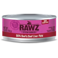 Rawz 96% Beef & Beef Liver Pate Cat Can Food 牛肉、牛肝全貓罐頭 156g