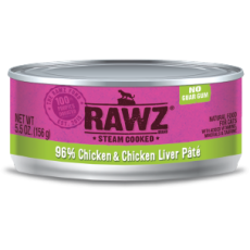 Rawz 96% Chicken & Chicken Liver Pate Cat Can Food 雞肉、雞肝全貓罐頭 156g X24