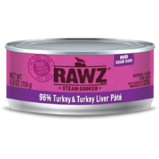 Rawz 96% Turkey and Turkey Liver Pate Cat Can Food 火雞肉、`火雞肝全貓罐頭 156g X 24