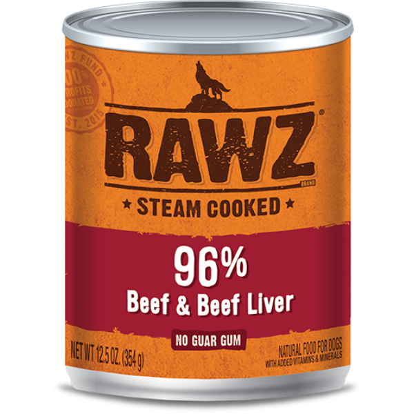 Rawz 96% Beef & Beef Liver Pate Dog Can Food 牛肉、牛肝全犬罐頭 354g X 12