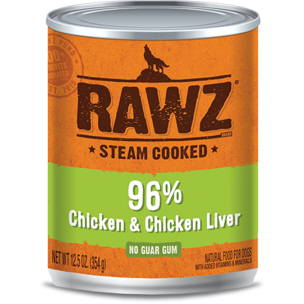 Rawz 96% Chicken & Chicken Liver Pate Dog Can Food 雞肉、雞肝全犬罐頭 354g