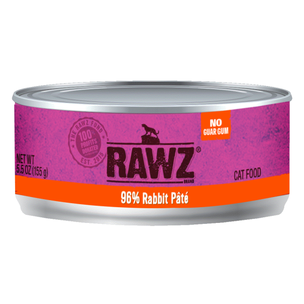 Rawz 96% Rabbit Pate Cat Can Food 兔肉全貓罐頭 156g X24
